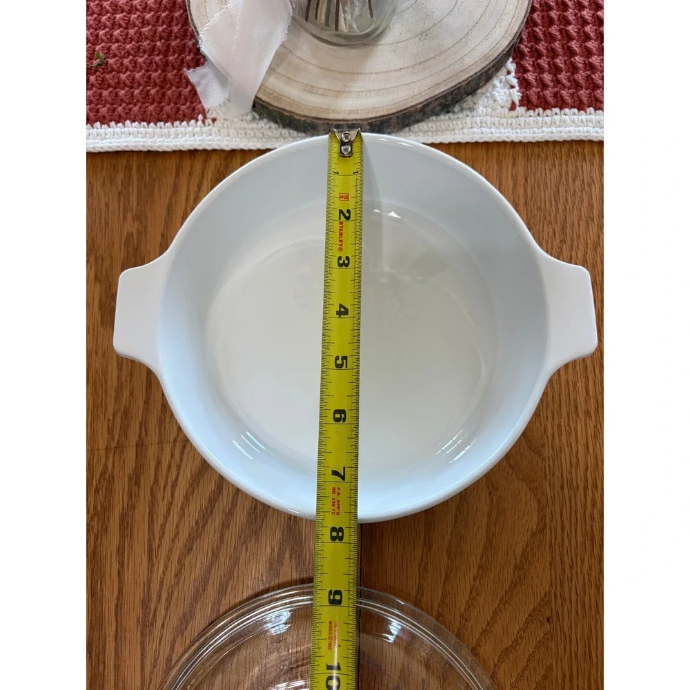 Centura by Corning 1 Quart Saucepan White with Pyrex C-5-C Glass Lid Vintage MCM